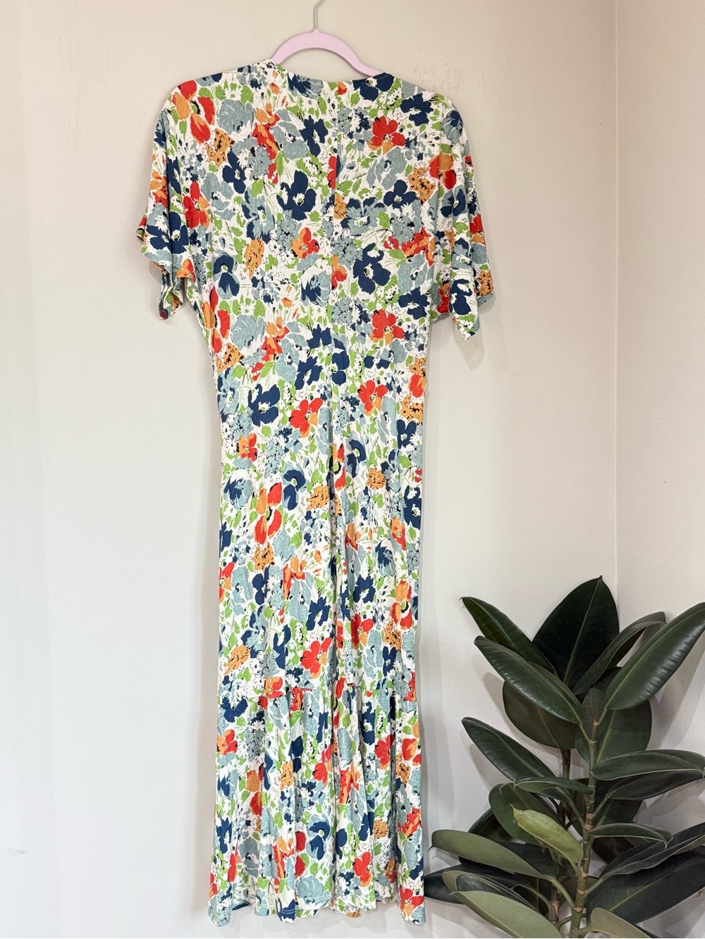 Ralph Lauren Floral Twist Front Linen Blend Midi Dress Women’s Medium - Picture 3 of 7